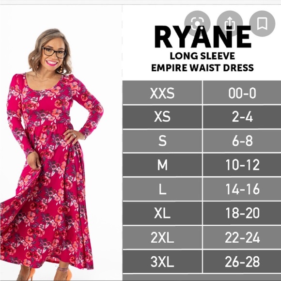 Lularoe Ryane Floral Dress XL - Picture 3 of 3